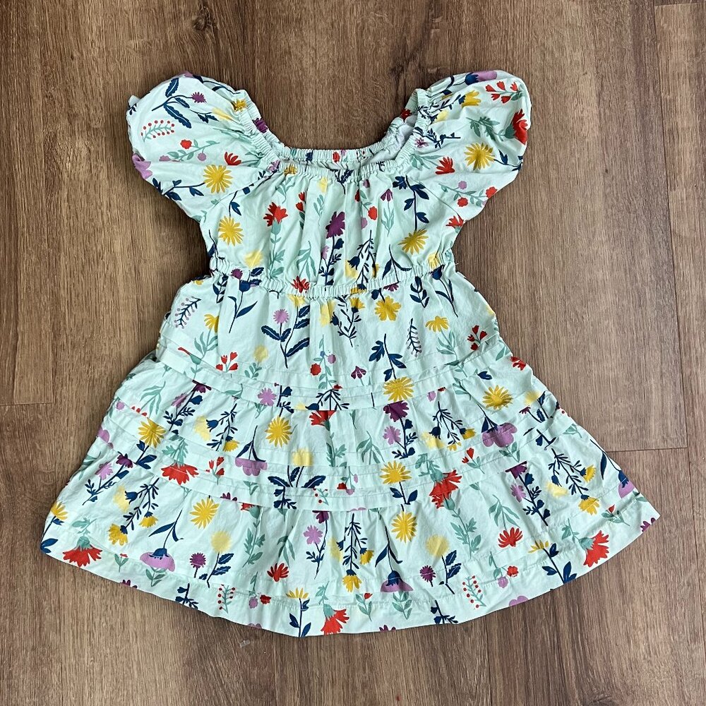 Quince 100% Cotton Poplin Tiered Floral Dress Sz 2T
